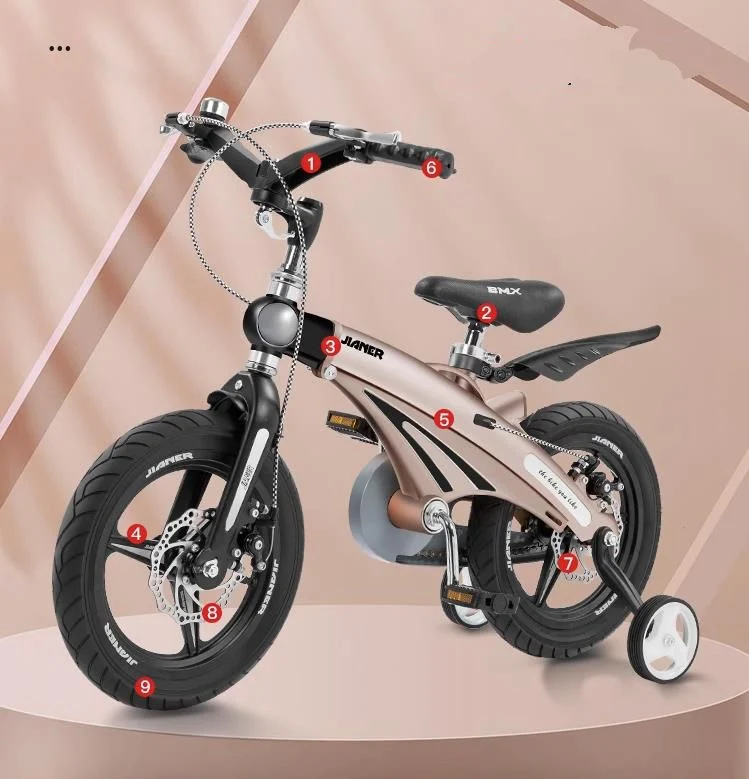 12 14 16 18 Inch Classic Light Training Quad Children Bicycle with Training Wheels