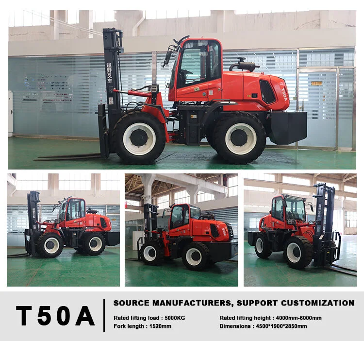 3.5 Ton off-Road Forklift Four-Wheel Drive All-Terrain Hill Climbing off-Road Low Price and Good Quality