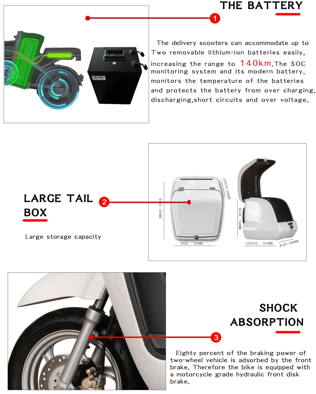 City Take-out Two Wheel Three Wheeler Electric Bicycle