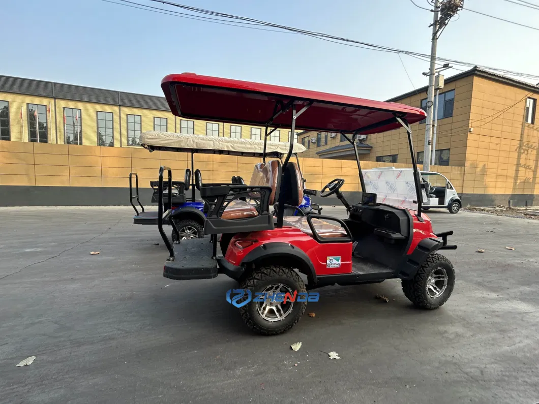 New Style Red Electric 1+1 Golf Cart 4 Seat Mini Dune Buggy