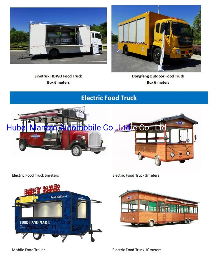 Mobile Outdoor Gasoline Engine Foton Forland Mini 4X2 6 Wheelers Food Wagon for Event