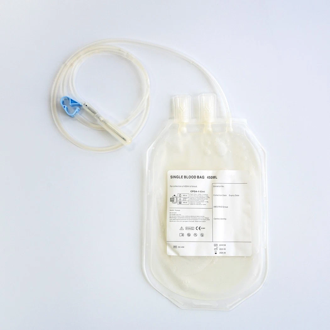 Medmount Medical Disposable Sterile 150ml/ 250ml/ 350ml/ 450ml/ 500ml Blood Transfusion Bag for Collection and Preservation