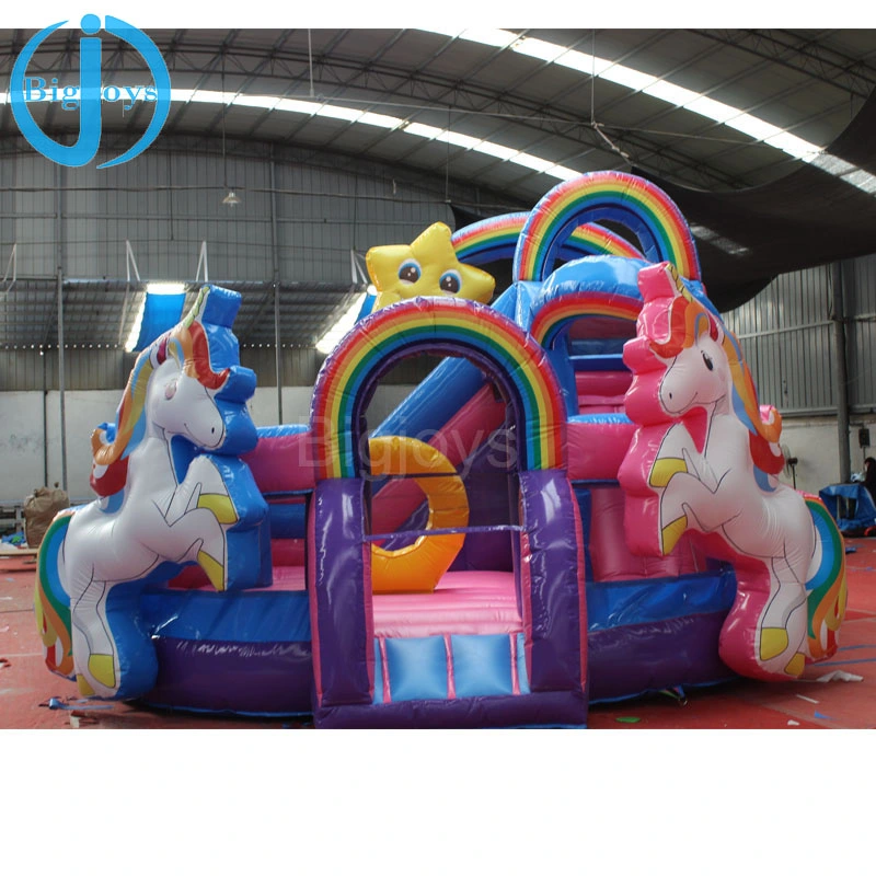 Factory Price Kids Inflatable Unicorn Bouncer with Slide for Sale (BJ-B23)