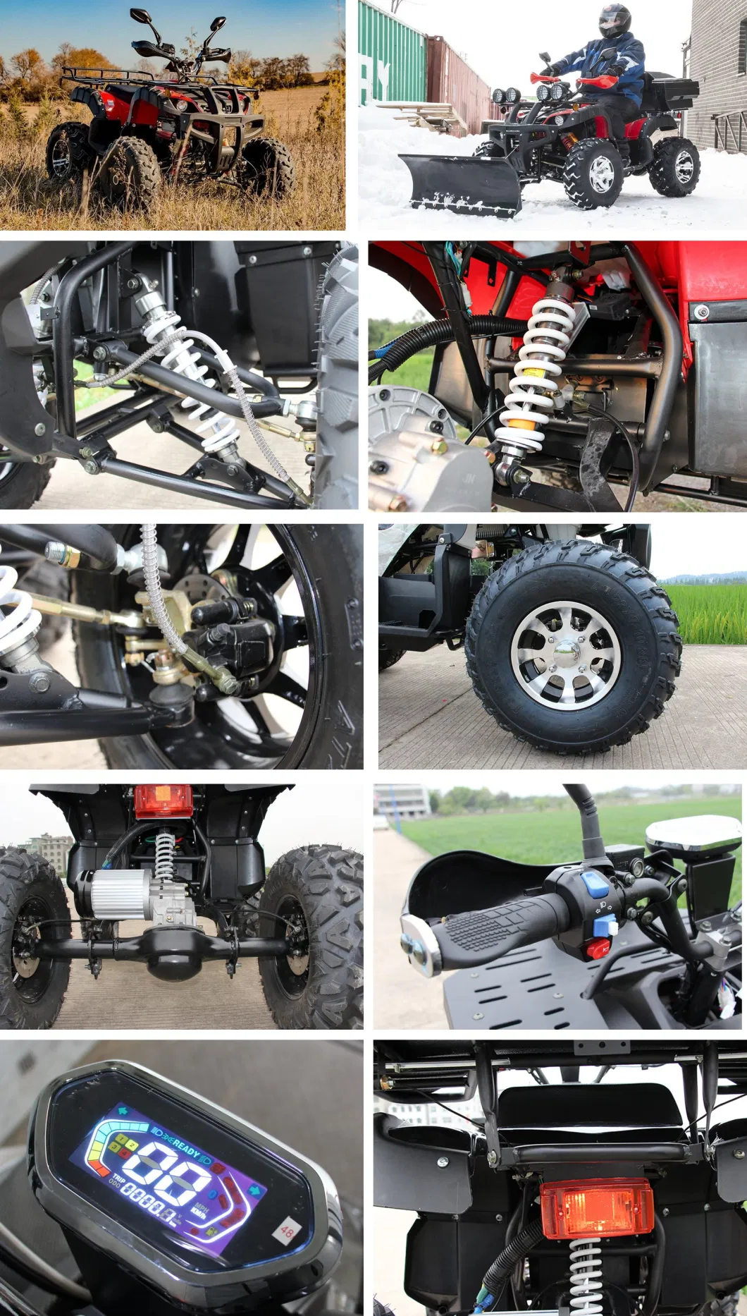High Power 2WD Electric ATV Adult off-Road ATV Fully Sealed Battery ATV