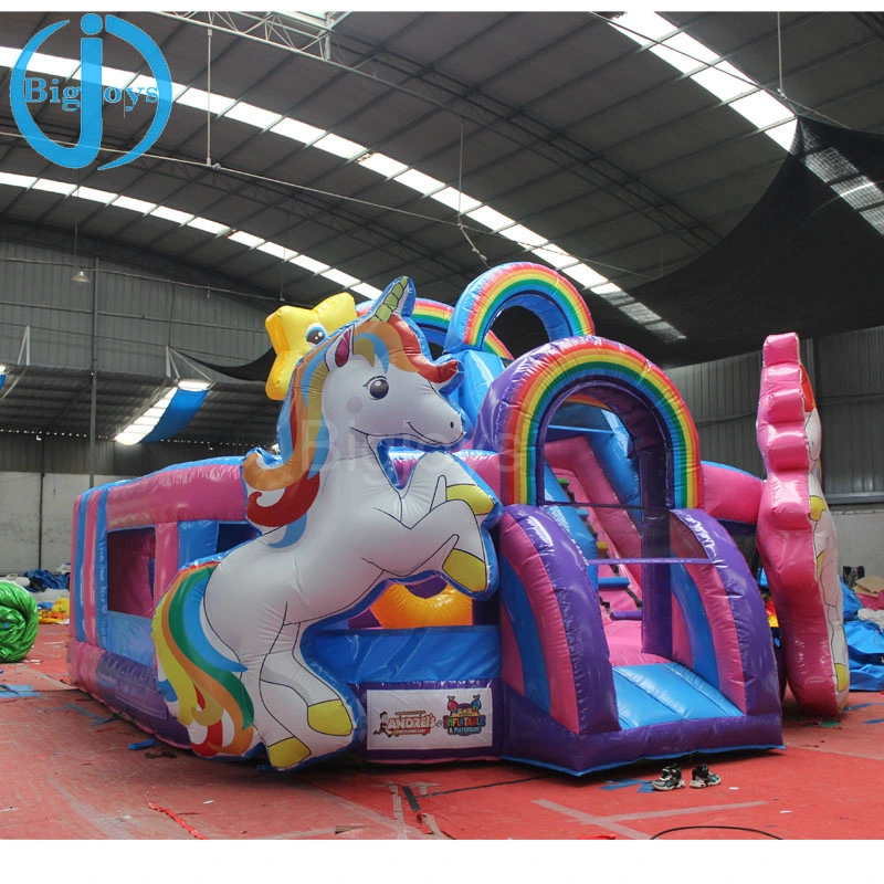 Factory Price Kids Inflatable Unicorn Bouncer with Slide for Sale (BJ-B23)