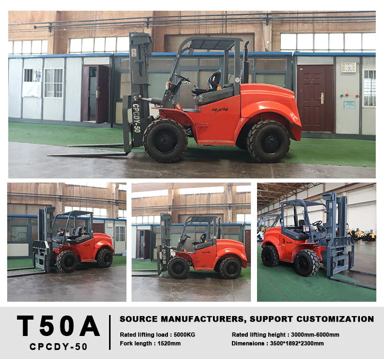 Cpcd50 off-Road Forklift Hot-Selling Four-Wheel Drive All-Terrain