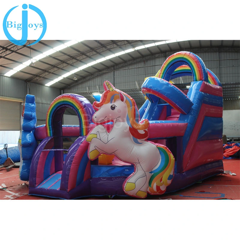 Factory Price Kids Inflatable Unicorn Bouncer with Slide for Sale (BJ-B23)