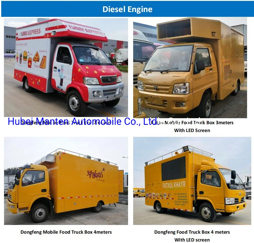 Mobile Outdoor Gasoline Engine Foton Forland Mini 4X2 6 Wheelers Food Wagon for Event