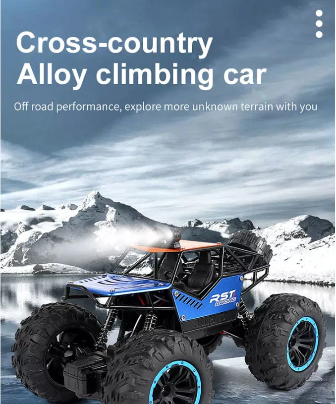 Remote Control Monster Truck off Road Rock Crawler Vehicle All Terrain Rechargeable Electric Toy for Boys &amp; Girls