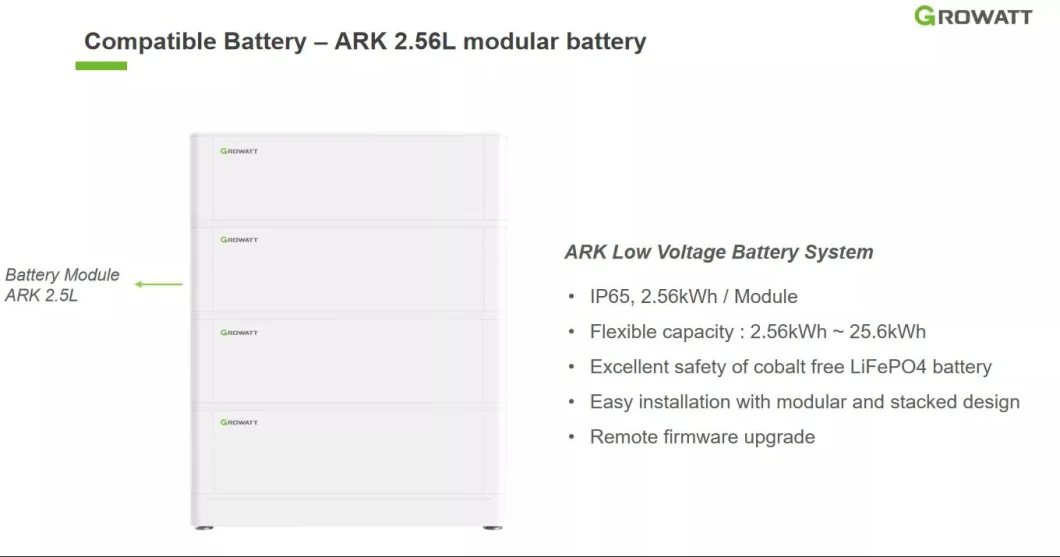 High Voltage Ark 5.12h-A1 Hv Growatt LiFePO4 Lithium Ion Phosphate Battery for Solar System