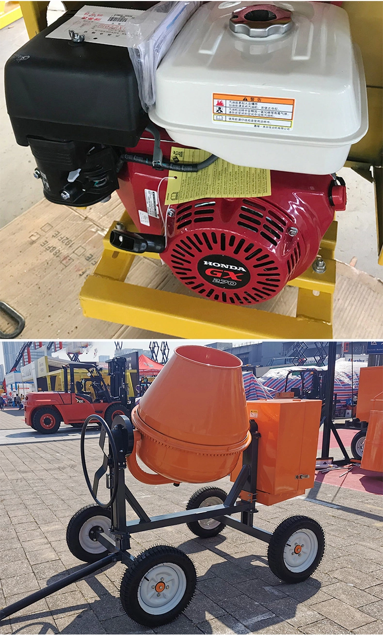 Factory Price 350L 400L 500L 600L Petrol Cement Truck Machine Self Loading Industrial Diesel Gasoline Electric Portable Mini 4 Wheels Concrete Mixer with Pump