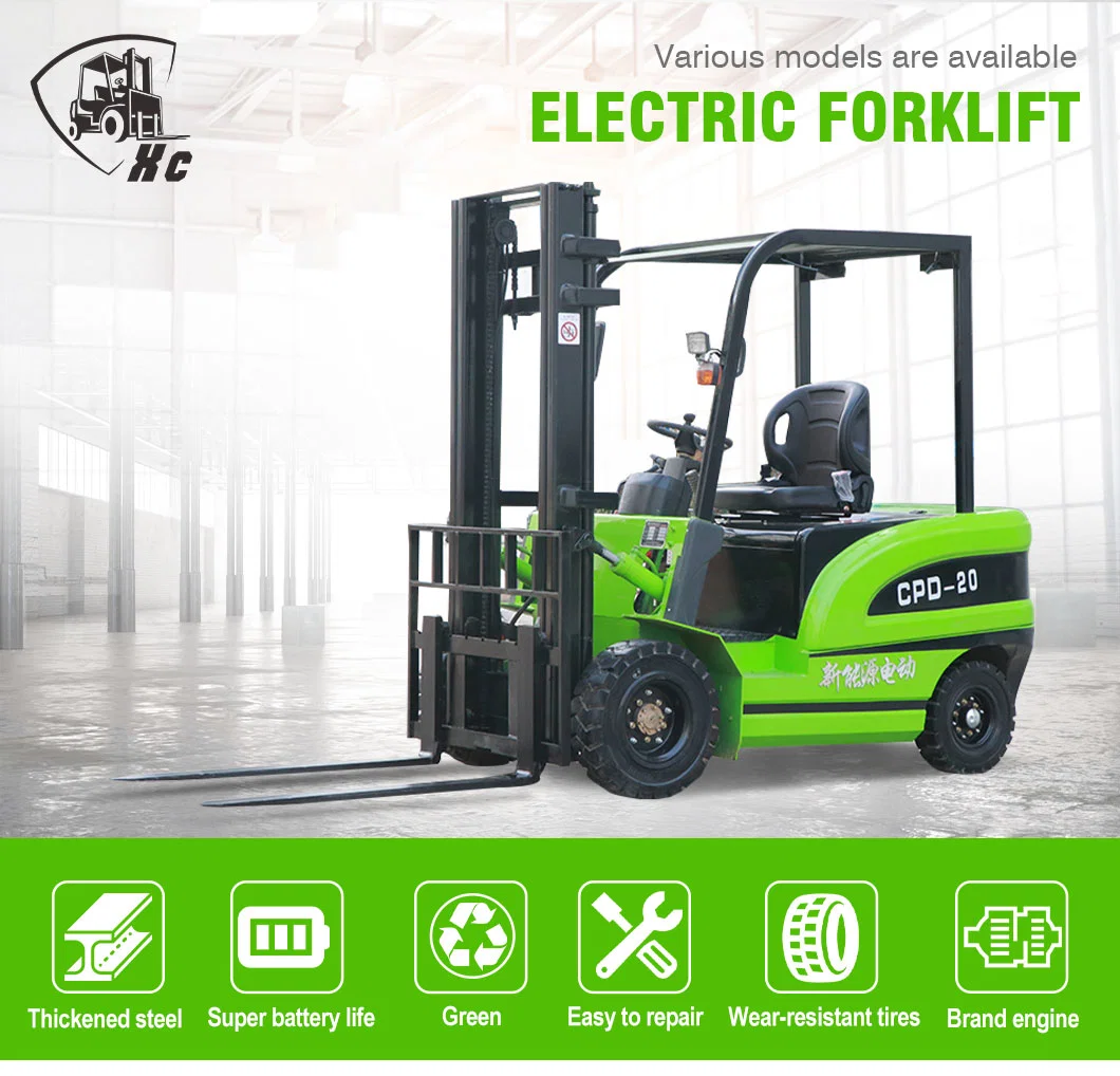 1 Ton 2ton 3 Ton Lithium Battery Full Electric Lift Four Wheels Lateral Displacement Warehouse All Terrain Forklift for Small Storage