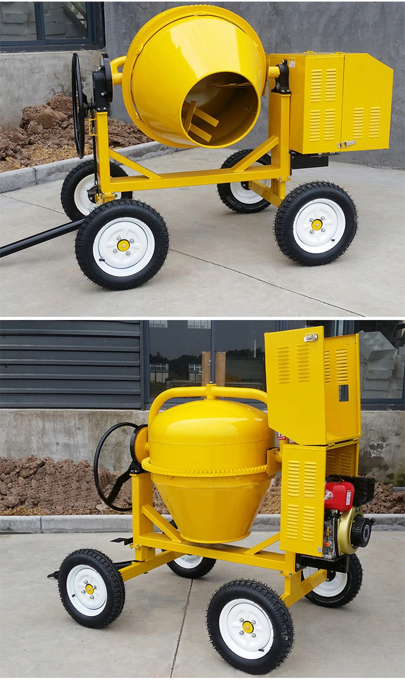 Factory Price 350L 400L 500L 600L Petrol Cement Truck Machine Self Loading Industrial Diesel Gasoline Electric Portable Mini 4 Wheels Concrete Mixer with Pump