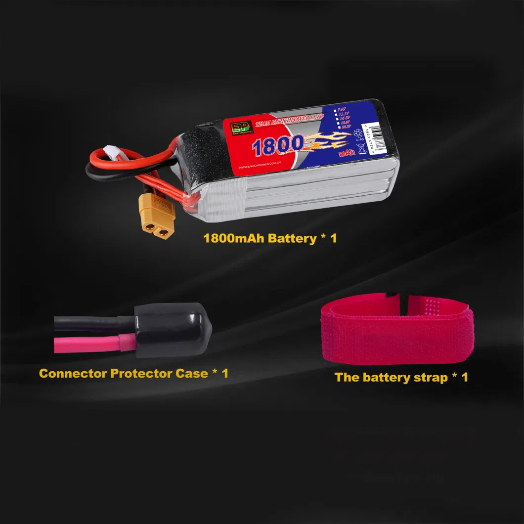 High Discharge 4s 14.8V 1800mAh 80c Lipo Battery for RC Heli Quad Aircraft Car Boat Fpv