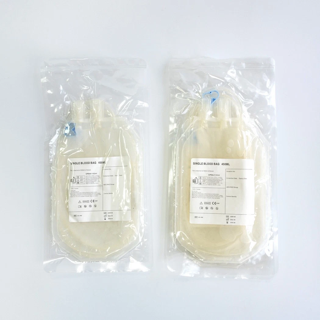 Medmount Medical Disposable Sterile PVC 150ml/ 250ml/ 350ml/ 450ml/ 500ml Single/ Double/ Triple/ Quadruple Blood Collection Bag