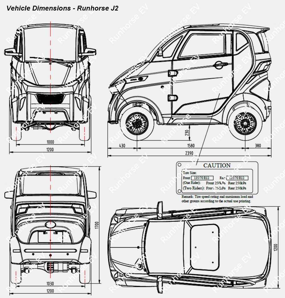 EEC L6e 1500W/3000W Motor Electric Quadricycle