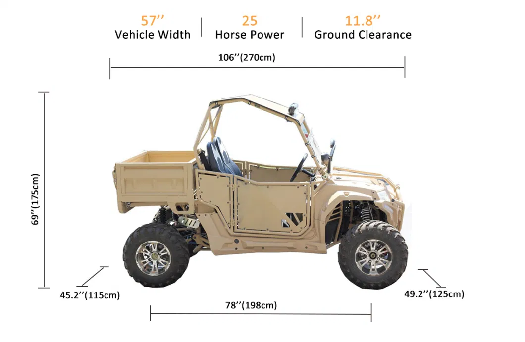 Fangpower250cc 400cc 570cc 4X4 ATV UTV EPA Approved Buggy Motorcycle Side by Side Road Legal Farm Vehicle