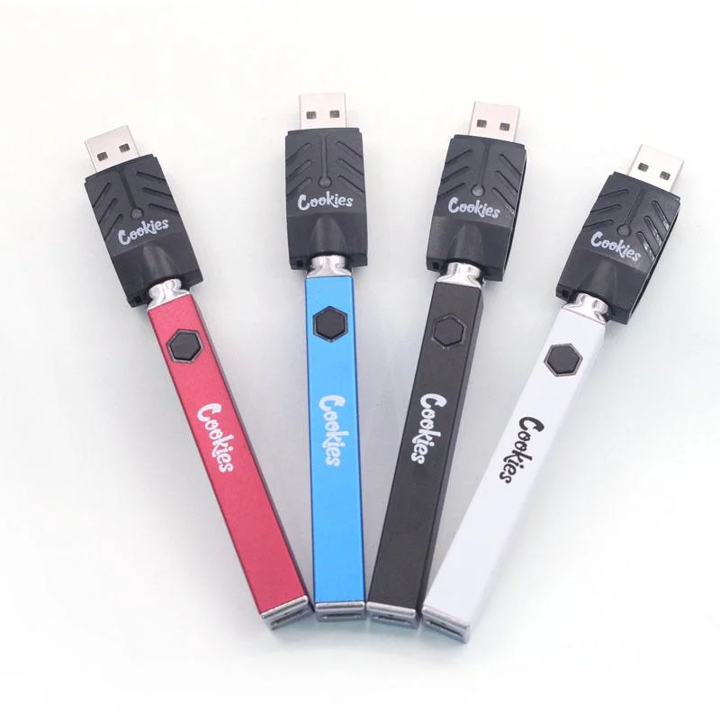 Cookies Backwoods Quad 500mAh Preheat VV Voltage Adjustable USB Charger Vape Pen for 510 Cartridges 20PCS a Display Box Square Design Battery