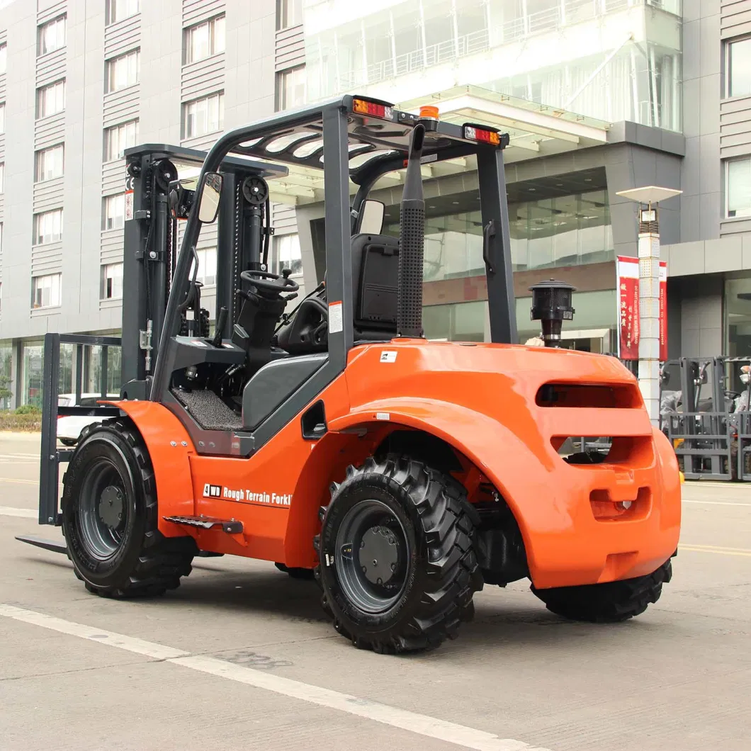 Rough Terrain Diesel Forklift 4X4 Wheel Drive 3ton with 3000mm-6000mm Lifting Height