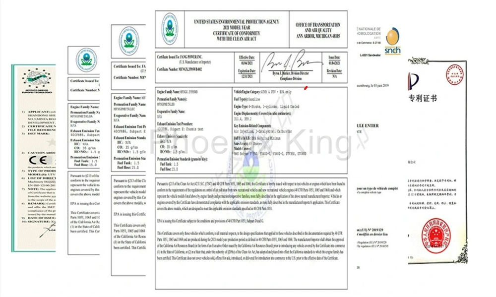 EEC EPA Certificate Side by Side 2 Seater Quad Bike Mini Atvs Utvs UTV