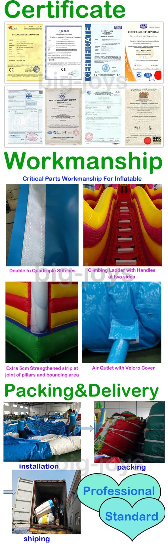Big Inflatable Fun City Slide for Kids Factory Direct Sales