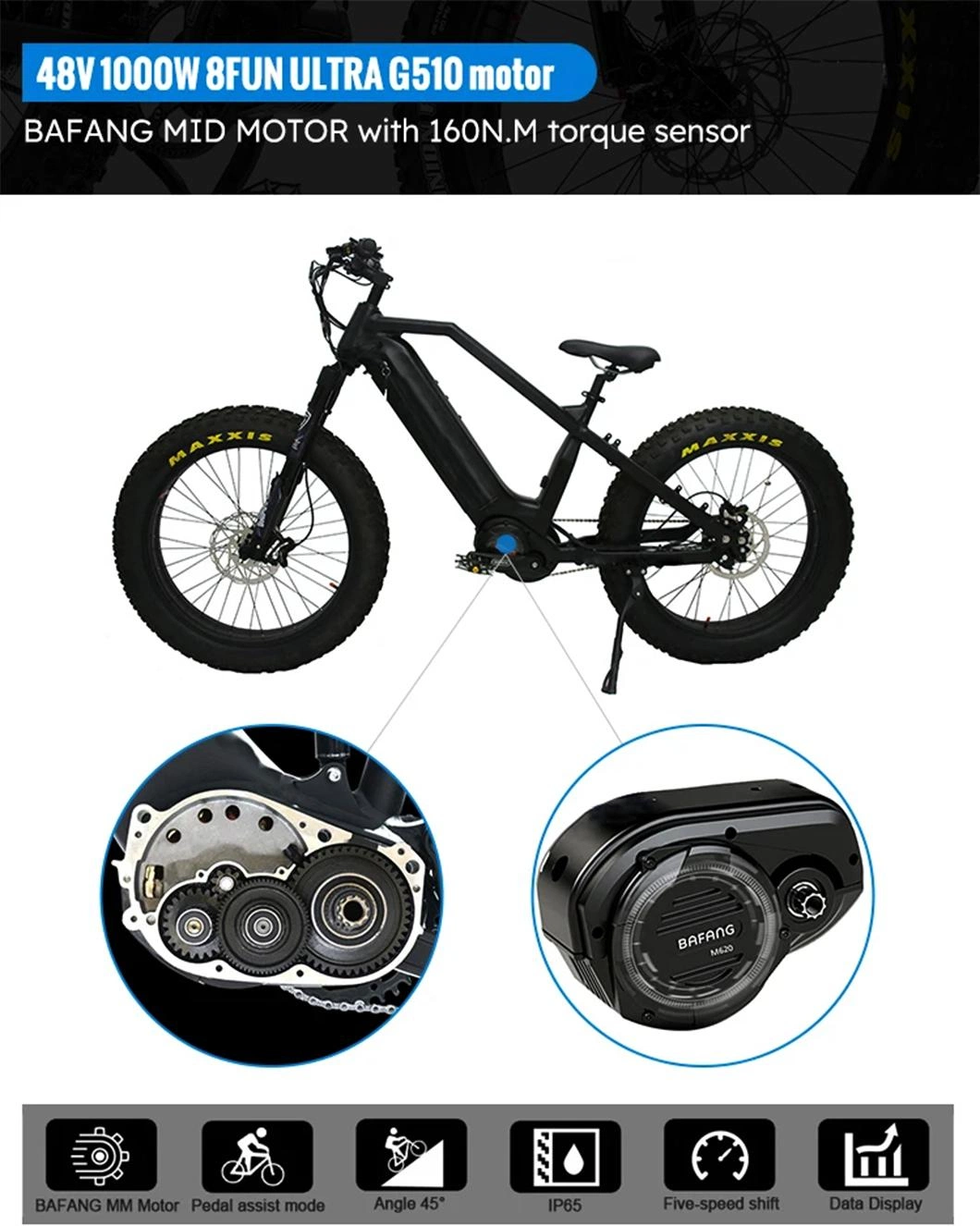 2024 Long Range Electric Bicycle 1000W 48V Bafang M620 Ebike off Road Mountain Bike 26 Inch Electric City Bike