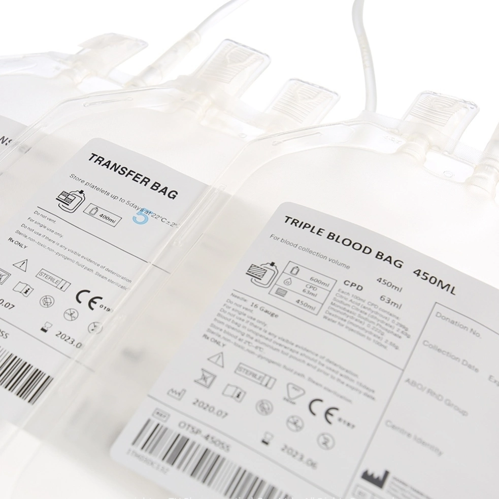 Medmount Medical Disposable Sterile Plastic Cpda/ Cpd/ Sag-M Blood Bag for Collection and Preservation