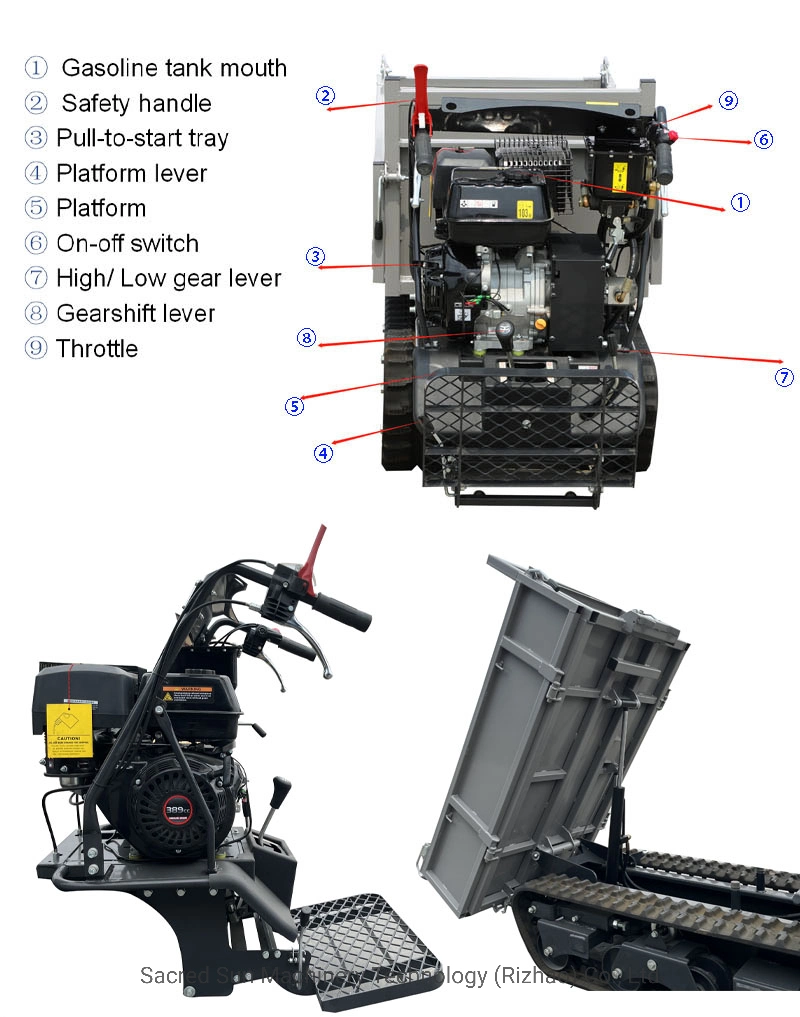 Mini Tracked Cart Dumper All-Terrain Vehicle Crawler