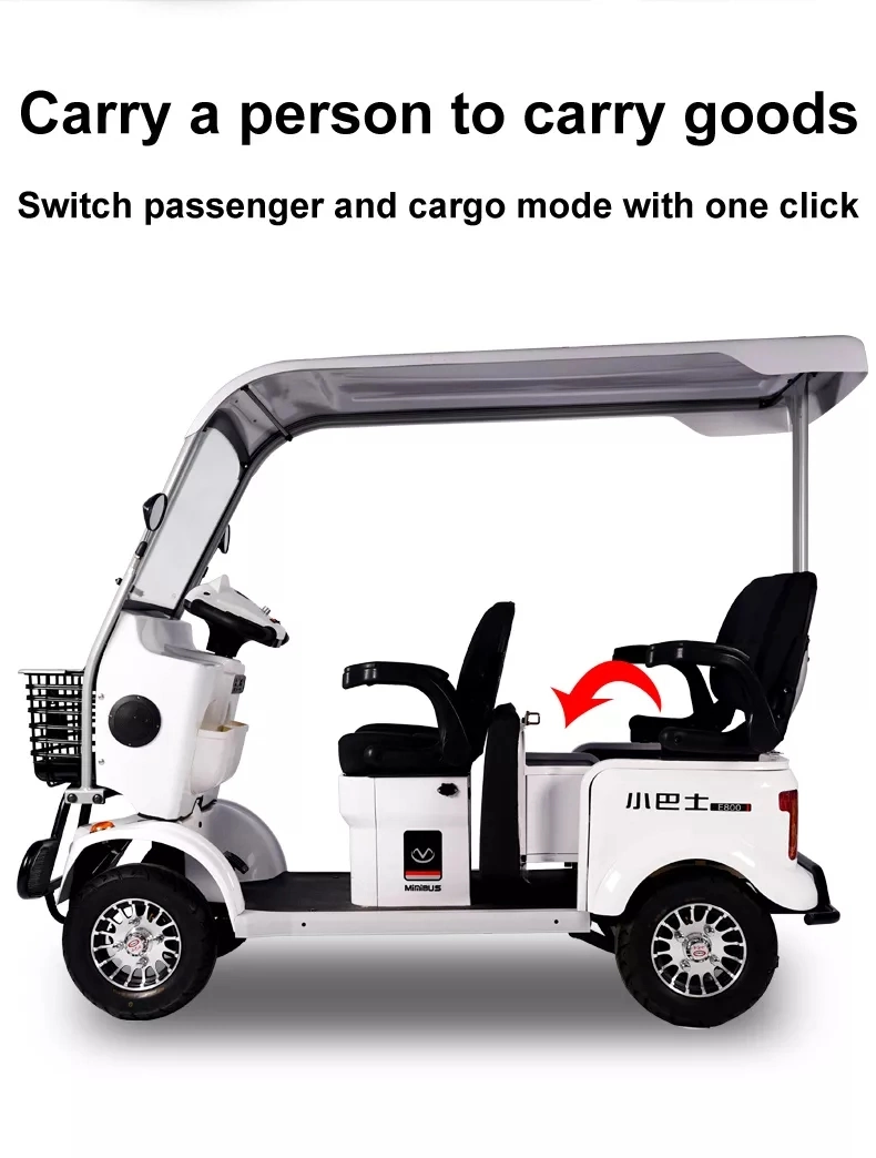 Passenger and Cargo Adult Hot Sales 4 Wheels Electric Quadricycle Passenger and Cargo Adult