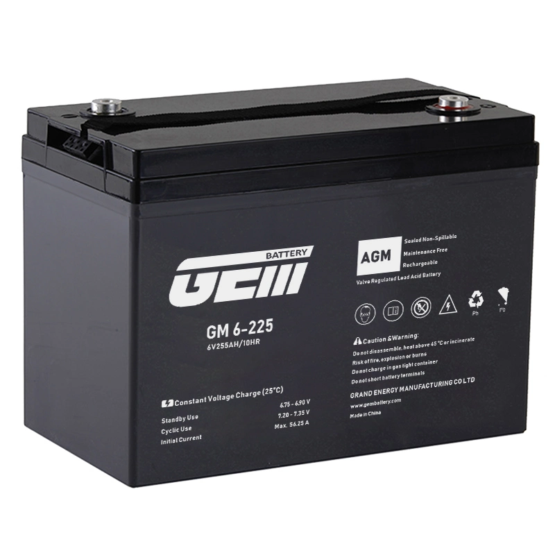 6V 225AH GEM Battery AGM VRLA Lead Aicd Battery for 2-Wheels Electric Bikes/3-Wheels Electric Tricycle/4-Wheels Electric Car