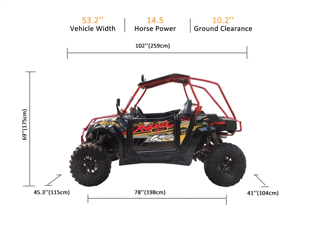 Fangpower EPA CE 2 Seat 250cc 400cc Utility Vehicle off Road Dune Buggy Side by Side ATV UTV