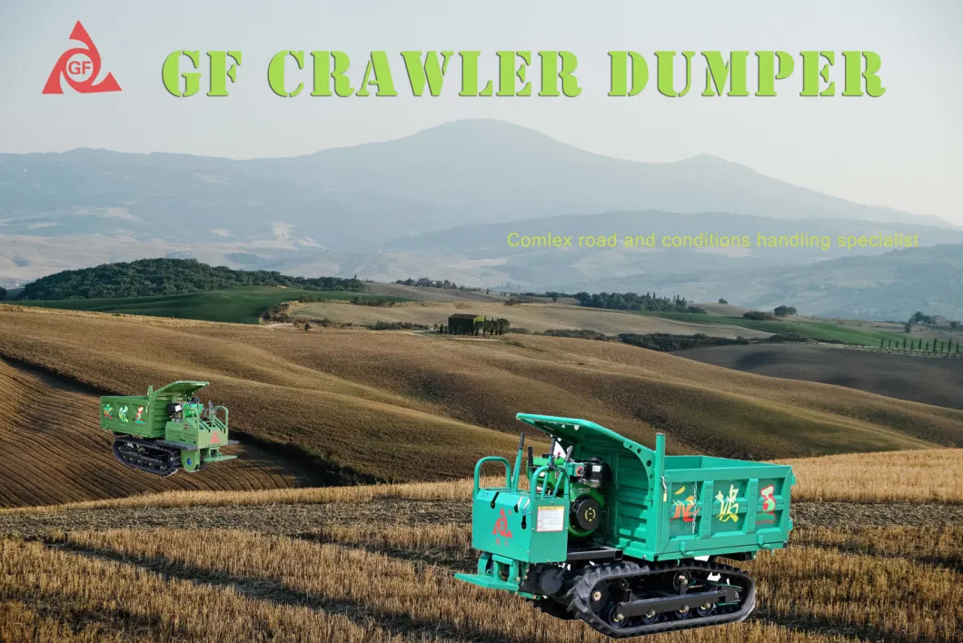 All Terrain Used Hydraulic Dumping Vehicle Diesel Engine Powered GF1500c Mini Track Dumper
