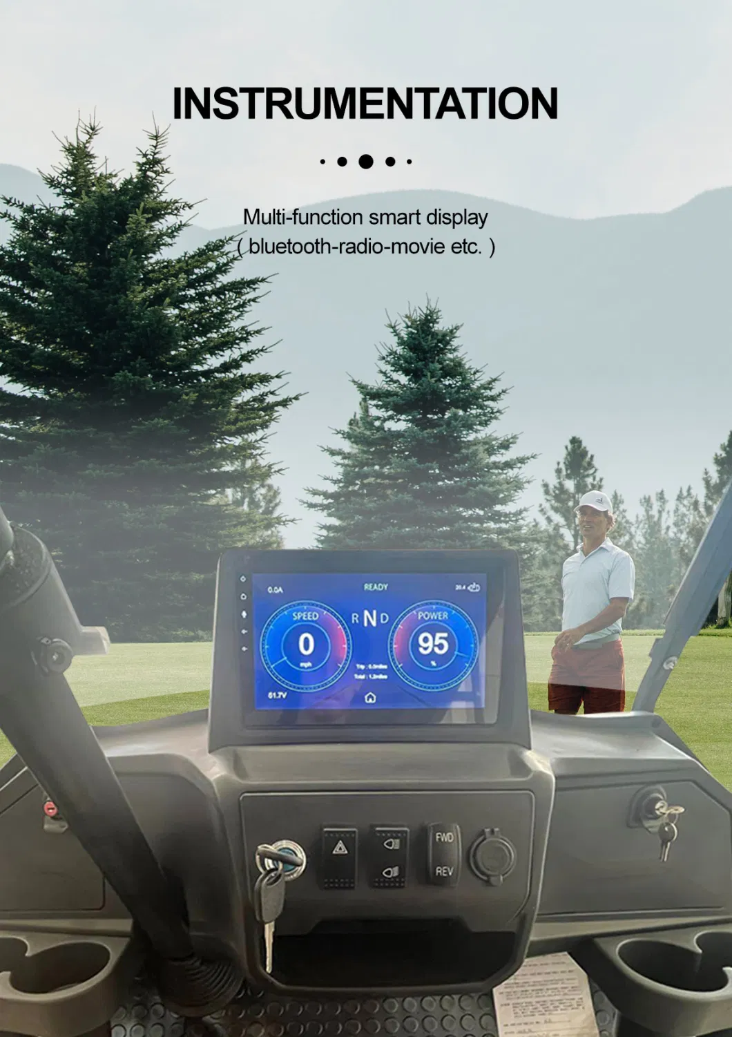 New Carro De Golf Four Wheel 4 Seats Drive Hunting off Road Black Electric Golf Cart Price 48V 60V 72V Battery