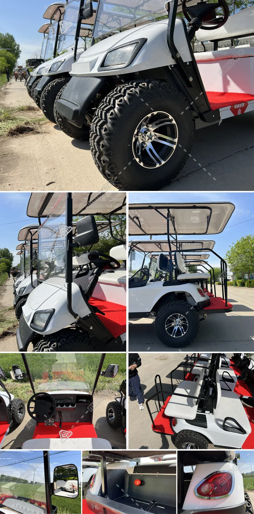 Mini Scooter off-Road 48/72 Volt Electric Golf Cart 6 Seats Electric Golf Cart off Road Hunting Vans Utility Vehicle