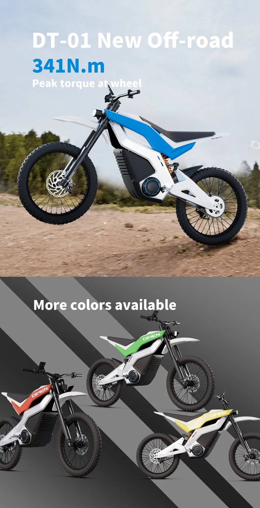 2024 China OEM ODM Factory 72V 1000W Mountain Dirt Ebike Electric off-Road Bike