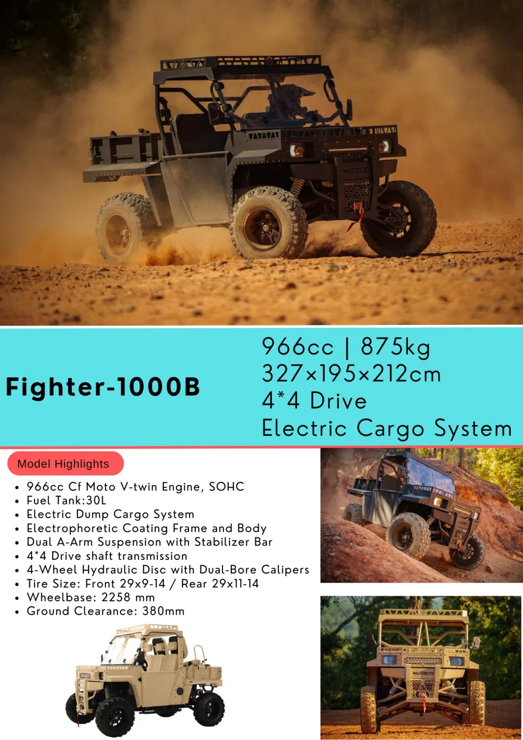 1000cc 1100cc Gas UTV, Farm Vehicle, 4WD UTV 4X4, New UTV for off-Road