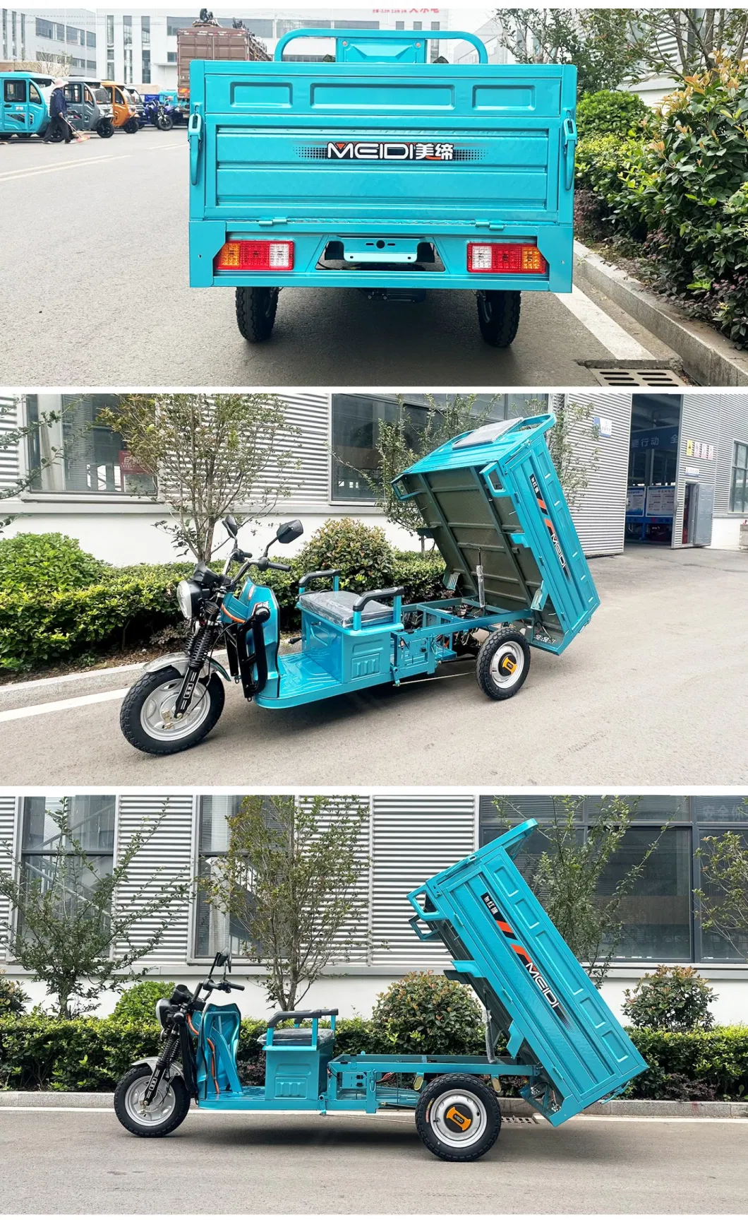 Meidi Human Loader 3 Wheeled Motorcycle Agricultural Cargo Tricycle Motor Trike Electric Vehicle with Good Price