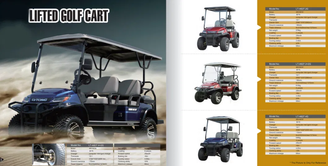 Lithium Battery Powered Fashion Shape Design Four-Wheeled 4 Passengers Vehicle Golf Cart (LT-A827.2+2G)