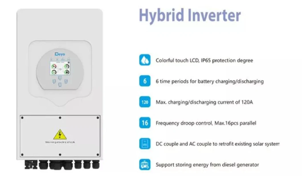 Deye Sun-12K-Sg04lp3-EU 12000W Hybrid Inverter 3 Phase 8kw 10kw 12 Kw Home Three Phase Electric Solar System