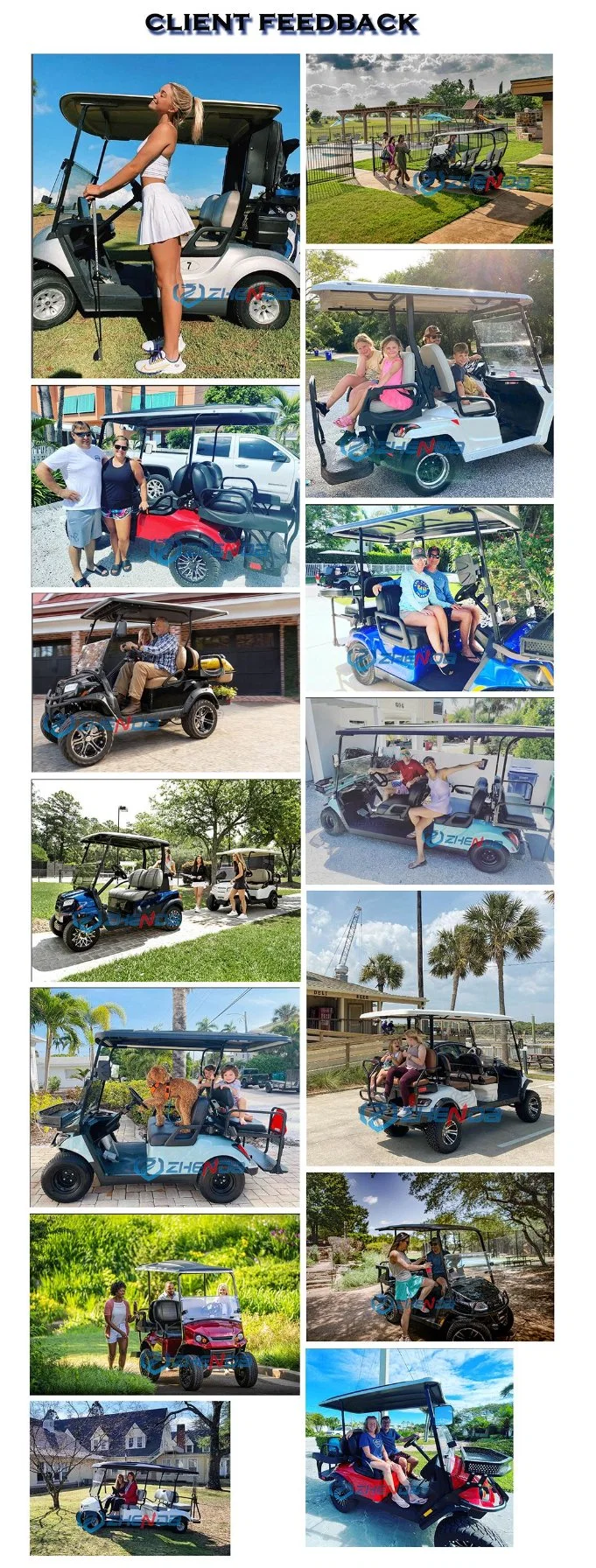 New Style Red Electric 1+1 Golf Cart 4 Seat Mini Dune Buggy