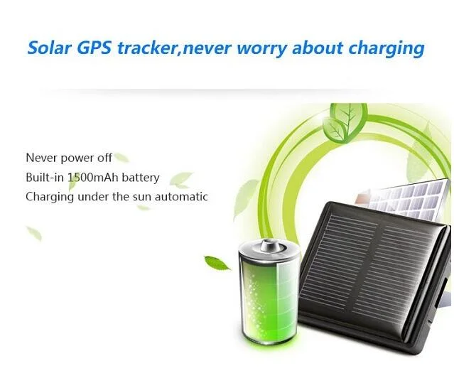 Solar Pets GPS Tracker Never Power off Waterproof for Animal Pet and Dog