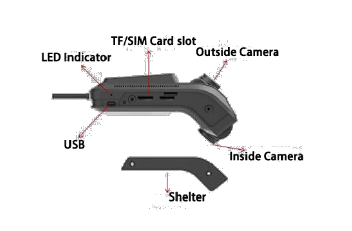 4G Quadruple 1080P H. 265 Adas+Dsm All in One Dashcam with GPS Tracking