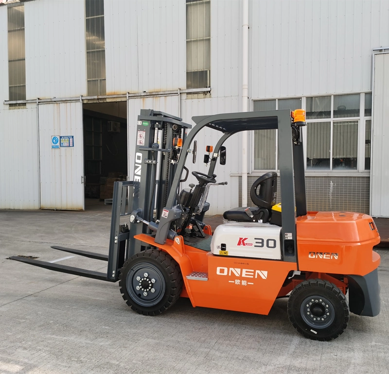 3 3.5 4 5 Ton Four Wheel Counterbalanced Diesel Warehouse Forklift Truck with Chinese or Japanese I S Uzu Engine