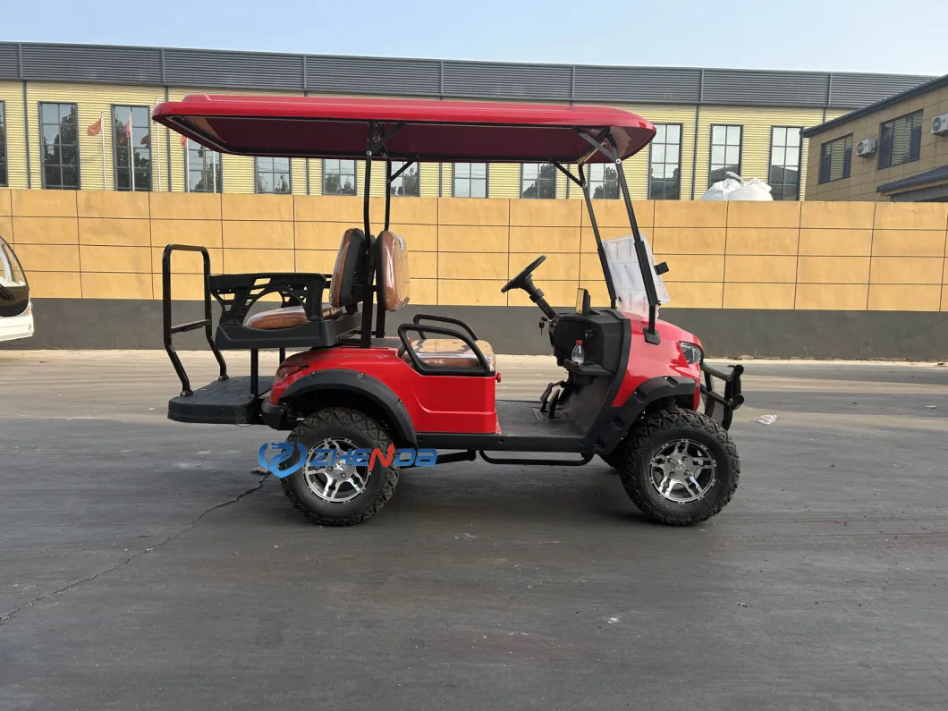 New Style Red Electric 1+1 Golf Cart 4 Seat Mini Dune Buggy