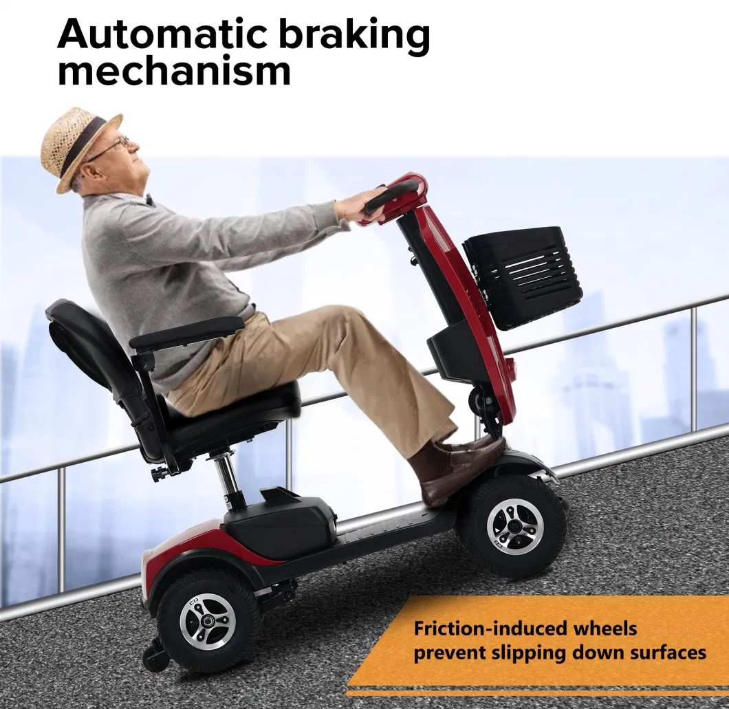 Lithium Battery Powered 4 Wheels Electric Tricycle Mobility Scooter for Adults Handicapped