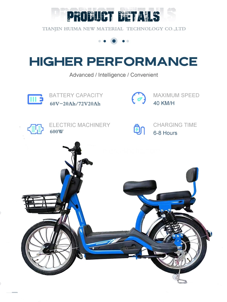 Tjhm-017nn Large-Size 400W Two-Seater Electric Two-Wheeled Bicycle Strong Electric Bicycle Bike 48V Light Small Two Adults New Energy