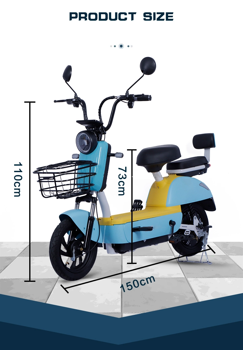 2022 Factory Wholesale Adult Electric Car Electric Bicycle Two-Wheeled Battery Car Double Small Electric Motorcycle