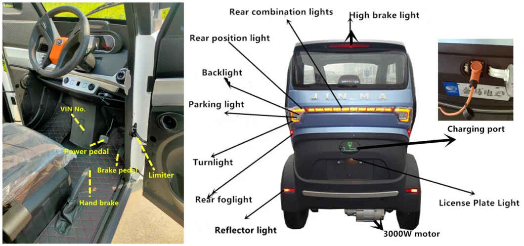 Europe Style Four Wheel Plug-in Electric-Powered Vehicle