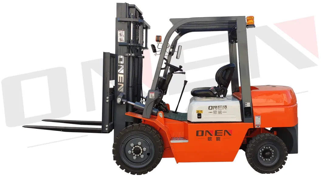 3 3.5 4 5 Ton Four Wheel Counterbalanced Diesel Warehouse Forklift Truck with Chinese or Japanese I S Uzu Engine