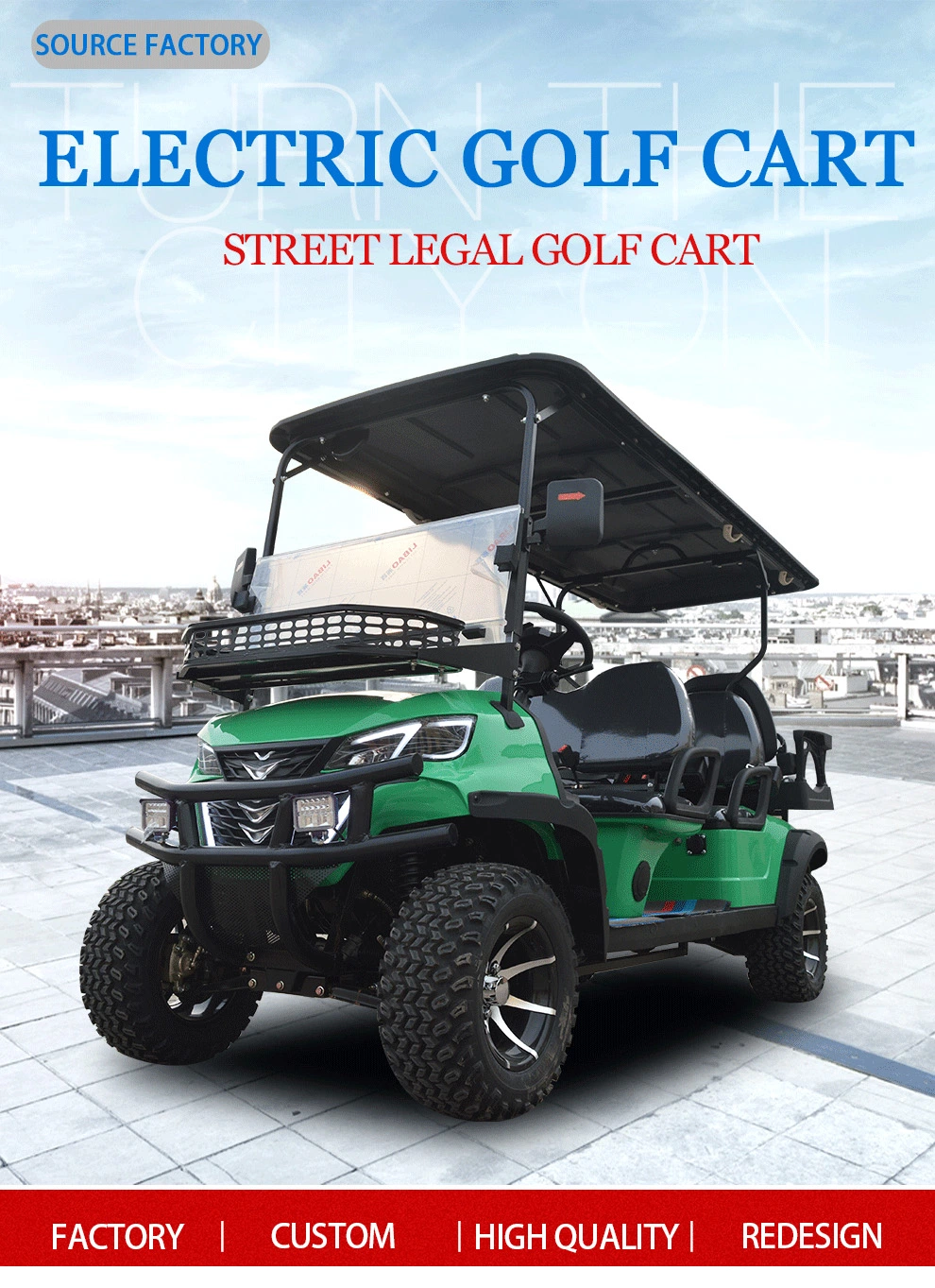 Golf Course Electric Four-Wheeler Electric off-Road Hunting Vehicle Factory Direct Sales Electric Trolley ATV Solar Power UTV